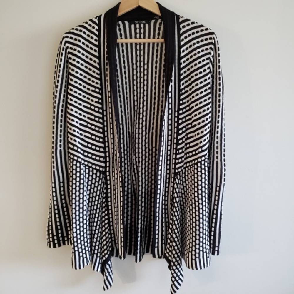 Nic+Zoe Black & White Cardigan Size S